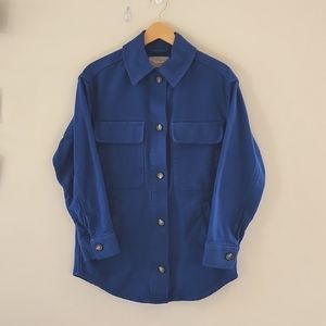 Everlane Oversized Shirt Jacket Size Medium Color Blue